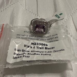 Amethyst Cubic Zirconia Ring